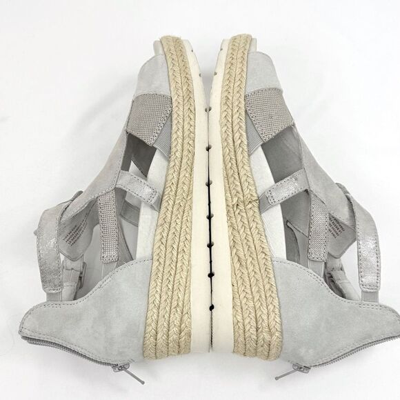 Earth MODENA JASMINE Grey Silver Sparkle Espadrille Wedge Gladiator Sandals - Picture 9 of 16